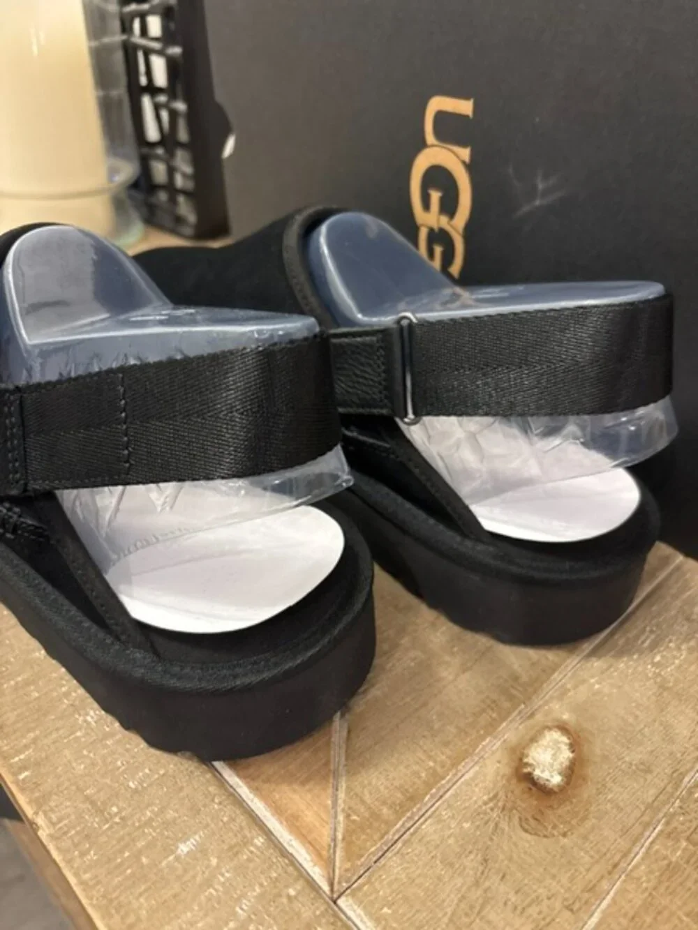 UGG Black Suede Slip-On Clog Loafers